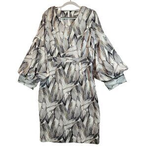 Marina Kaneva Dress Womens 10 Bishop Sleeve sheathe career office date flowy